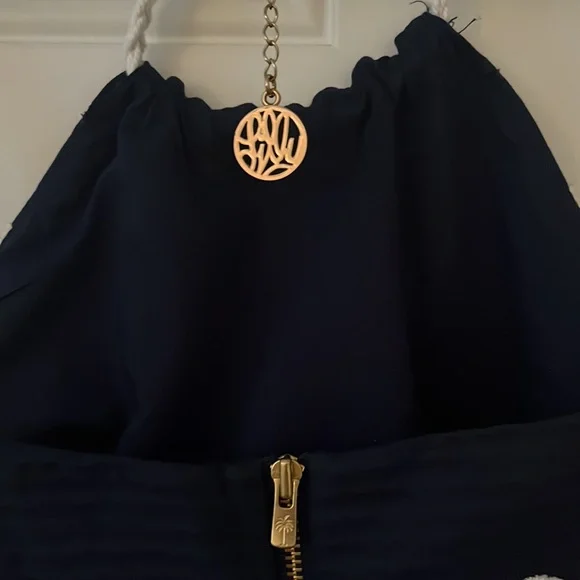 Gorgeous Lilly Navy, White, and Gold Dress - Picture 5 of 7